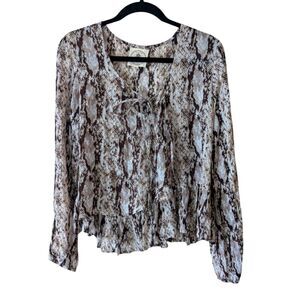 Muche Muchette Snake Print Blouse Size M/L